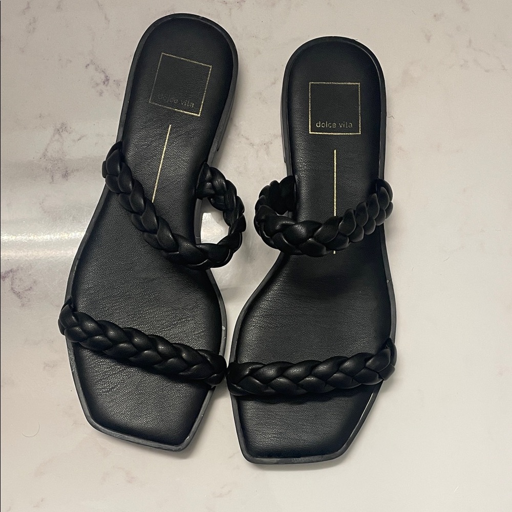 Dolce Vita Black Braided Sandals